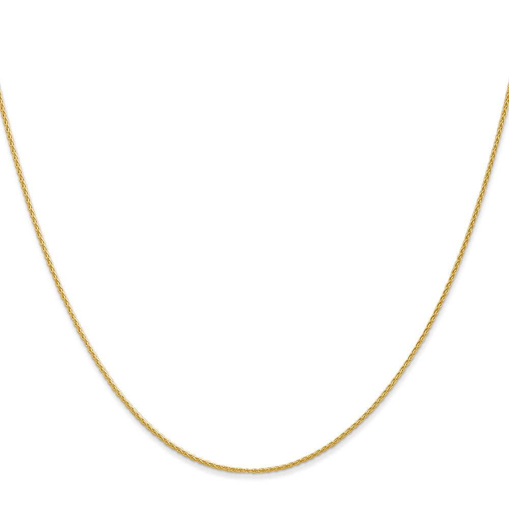 14K Gelbgold 1mm Parisian Weizen mit Karabinerverschluss Kette Kinder Halskette
