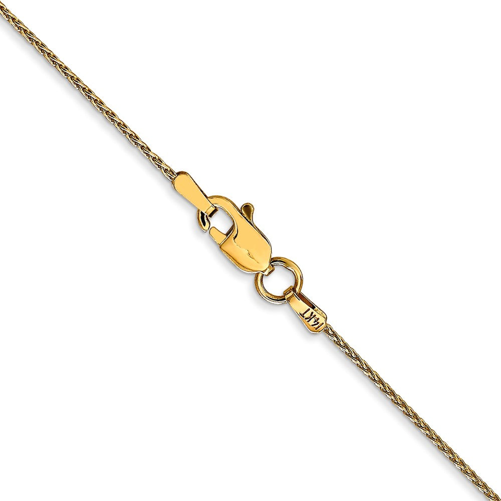 14K Gelbgold 1mm Parisian Weizen mit Karabinerverschluss Halskette