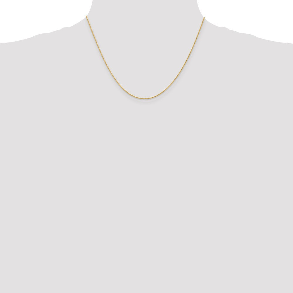14K Gelbgold 1mm Parisian Weizen mit Karabinerverschluss Halskette