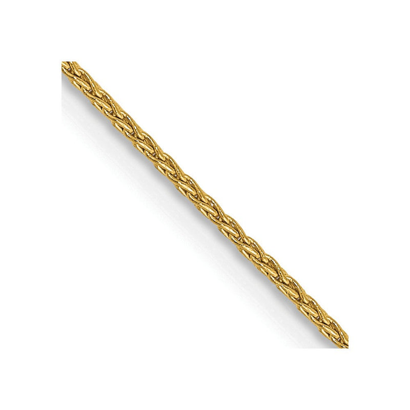 14K Gelbgold 1mm Parisian Weizen mit Karabinerverschluss Kette Kinder Halskette