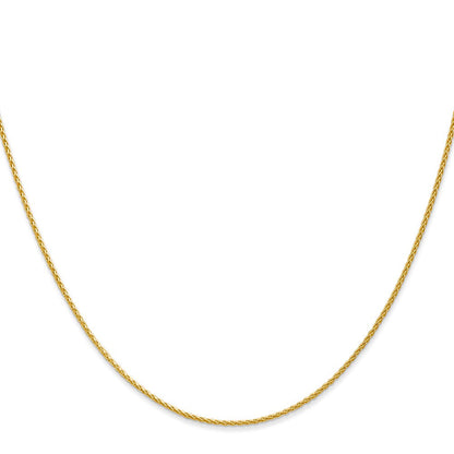 14K Gelbgold 1.2mm Parisian Weizen mit Karabinerverschluss Halskette