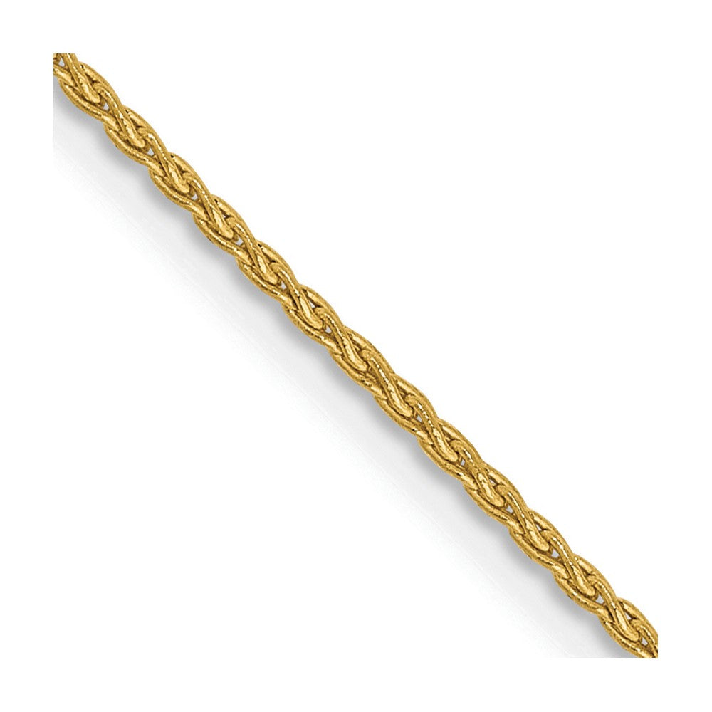 14K Gelbgold 1.2mm Parisian Weizen mit Karabinerverschluss Halskette