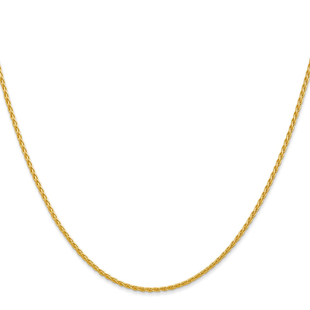 14K Gelbgold 1.5mm Parisian Weizen mit Karabinerverschluss Halskette