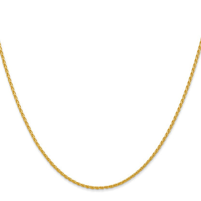 14K Gelbgold 1.5mm Parisian Weizen mit Karabinerverschluss Halskette