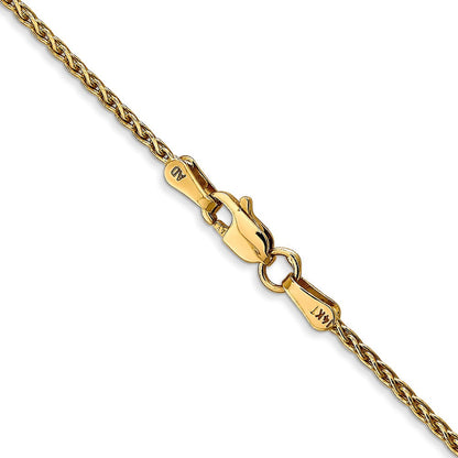 14K Gelbgold 1.5mm Parisian Weizen mit Karabinerverschluss Halskette