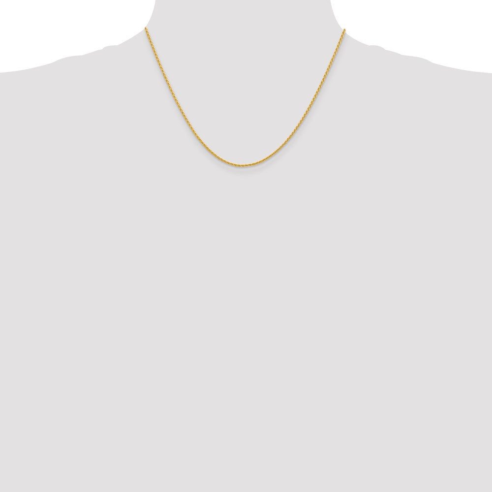 14K Gelbgold 1.5mm Parisian Weizen mit Karabinerverschluss Halskette