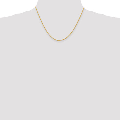 14K Gelbgold 1.5mm Parisian Weizen mit Karabinerverschluss Halskette