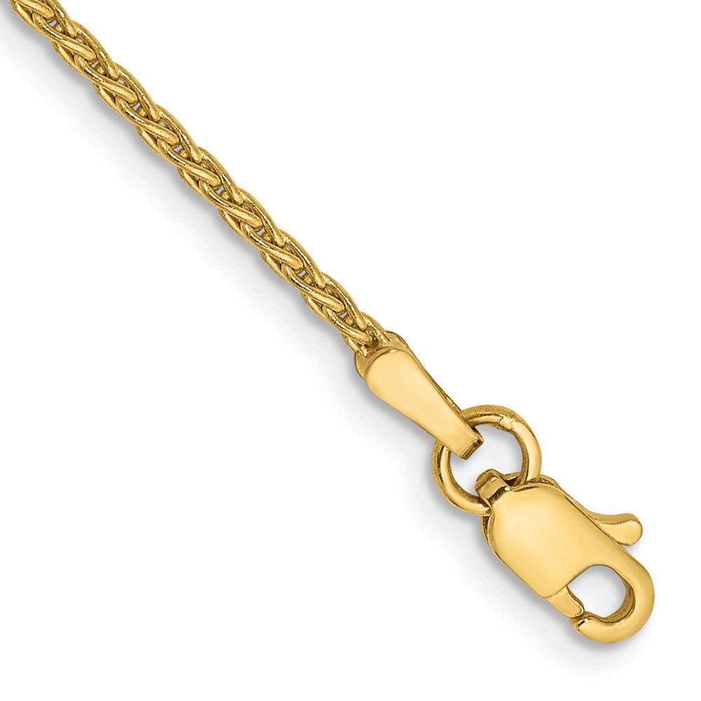 14K Gelbgold 1.5mm Parisian Weizen mit Karabinerverschluss Gliederarmband