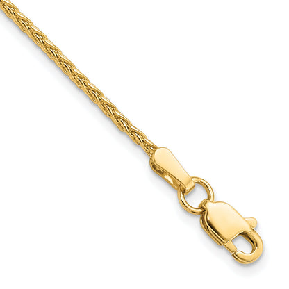 14K Gelbgold 1.5mm Parisian Weizen mit Karabinerverschluss Kette Fußkettchen
