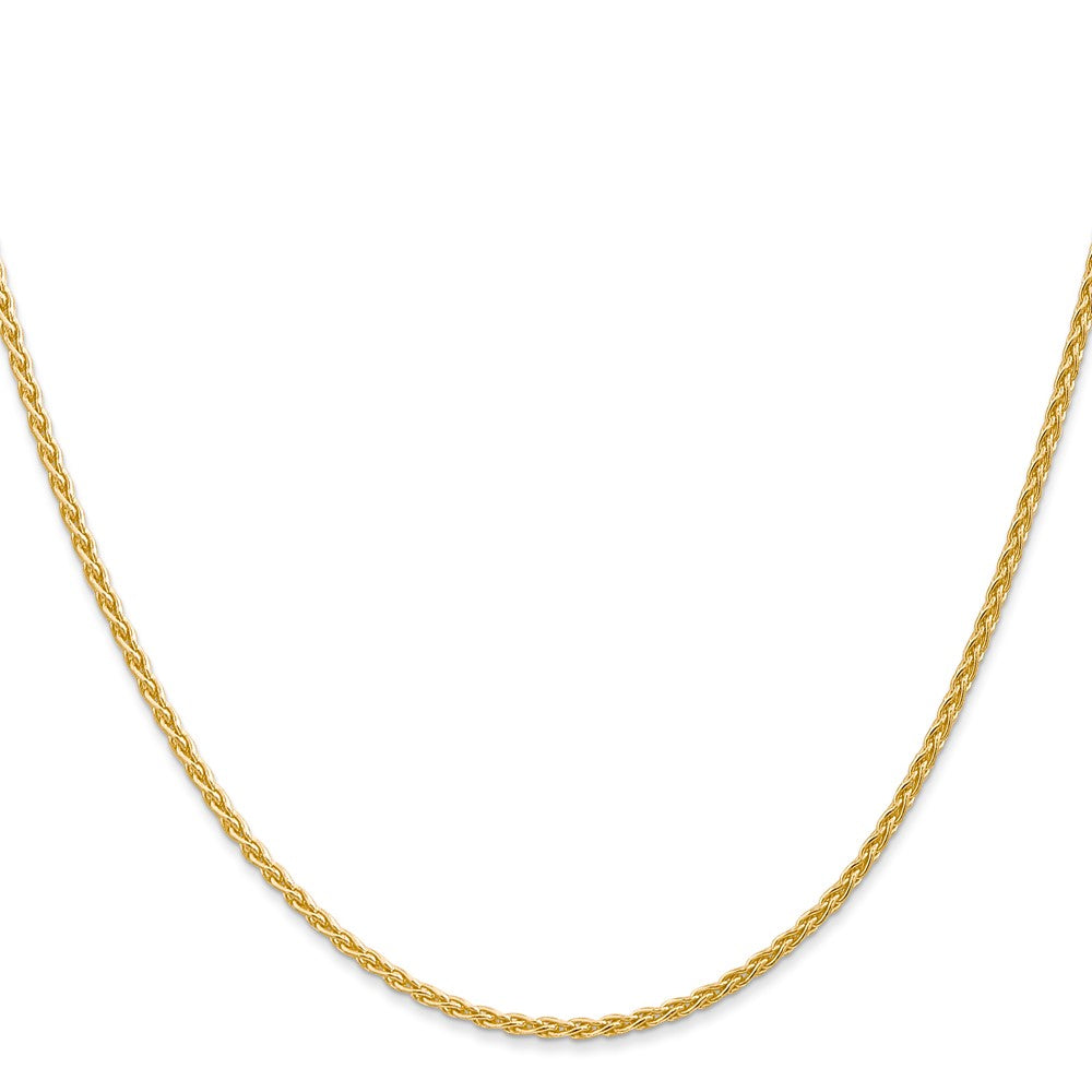 14K Gelbgold 1.75mm Parisian Weizen mit Karabinerverschluss Halskette