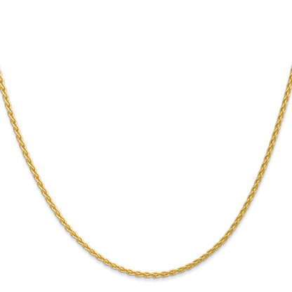 14K Gelbgold 1.75mm Parisian Weizen mit Karabinerverschluss Kette Kinder Halskette