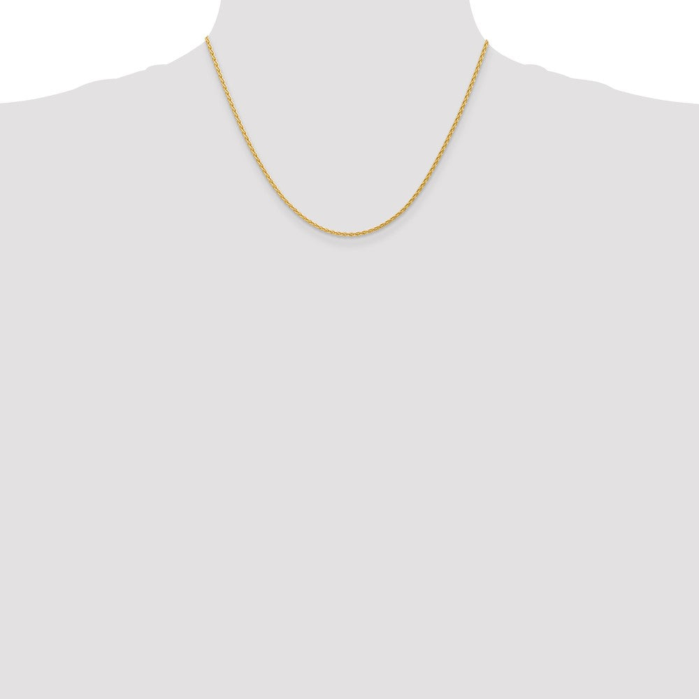 14K Gelbgold 1.75mm Parisian Weizen mit Karabinerverschluss Halskette