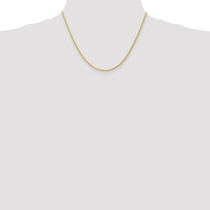 14K Gelbgold 1.75mm Parisian Weizen mit Karabinerverschluss Halskette