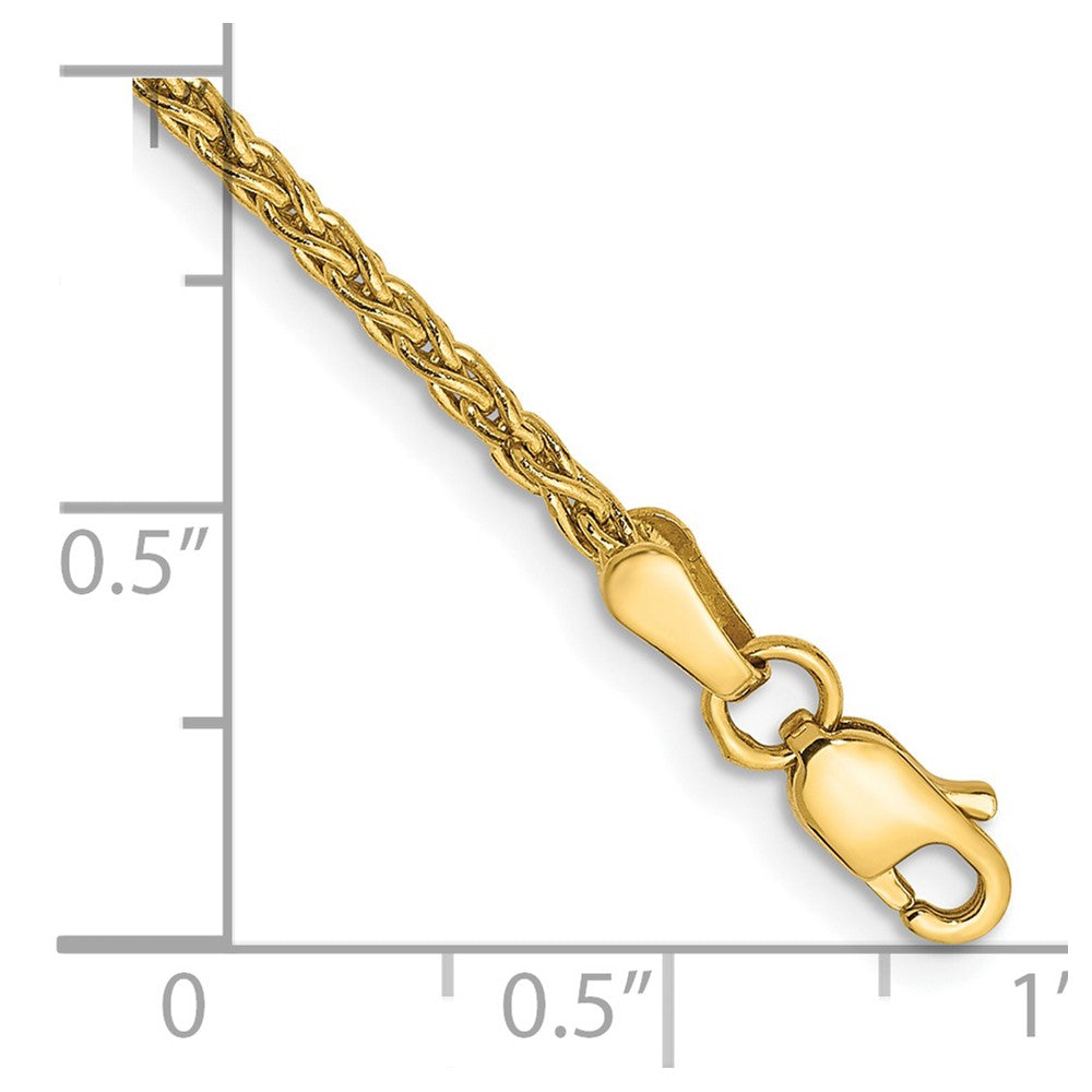 14K Gelbgold 1.75mm Parisian Weizen mit Karabinerverschluss Kette Fußkettchen