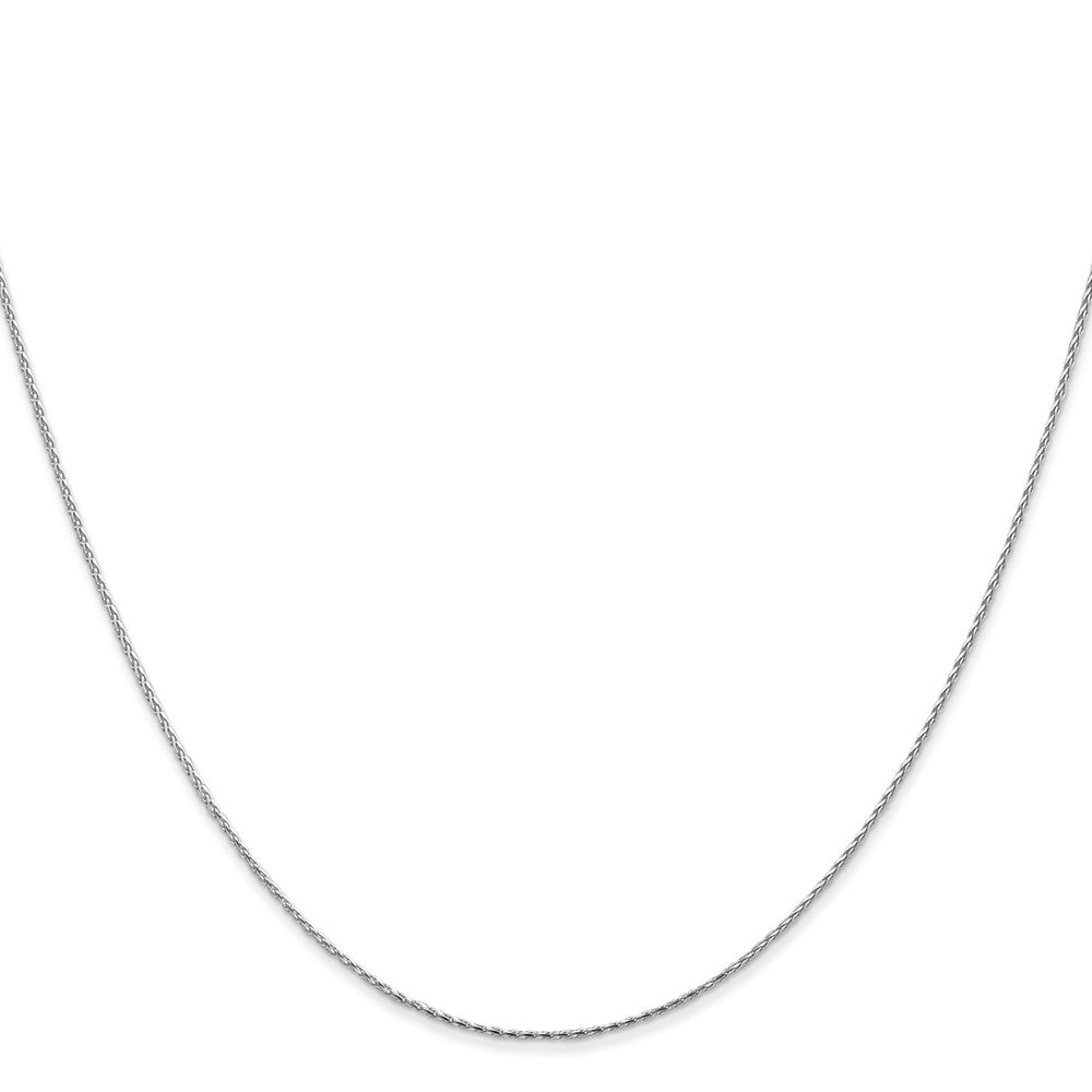 14K Weißgold.8mm Diamantiert Parisian Weizen mit Karabinerverschluss Halskette