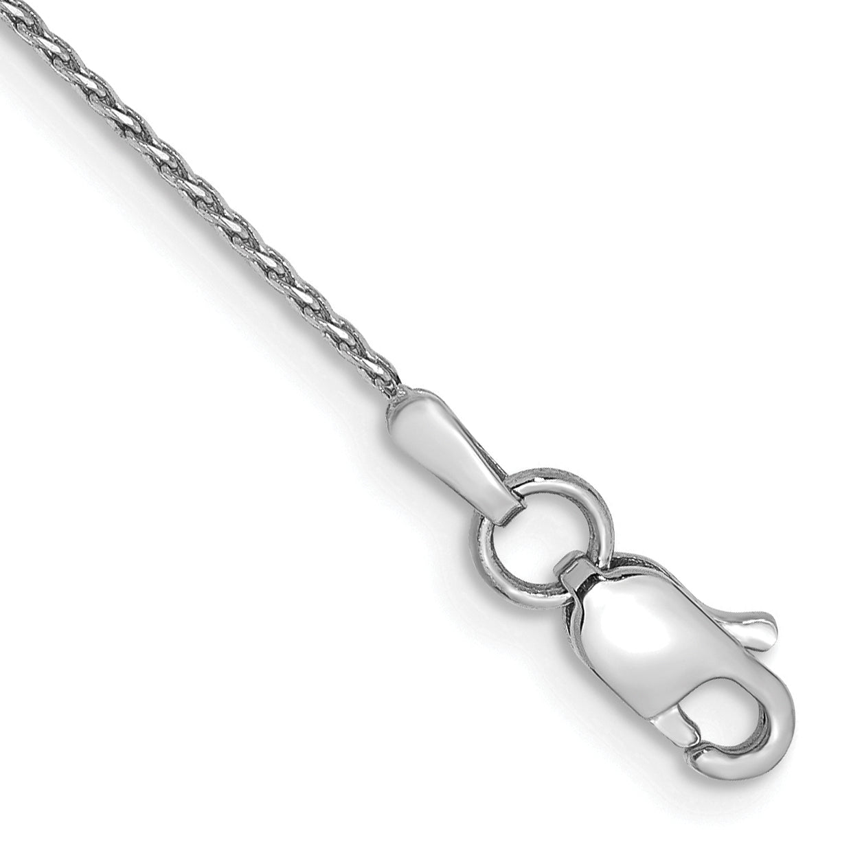 14K Weißgold.8mm Diamantiert Parisian Weizen mit Karabinerverschluss Gliederarmband