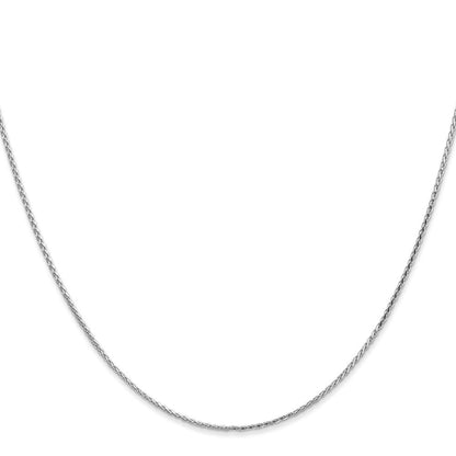 14K Weißgold 1mm Diamantiert Parisian Weizen mit Karabinerverschluss Halskette