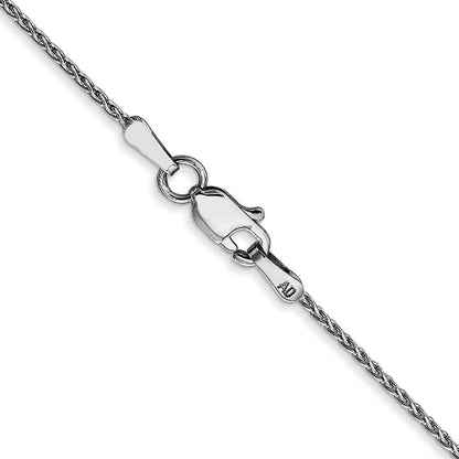 14K Weißgold 1mm Diamantiert Parisian Weizen mit Karabinerverschluss Halskette