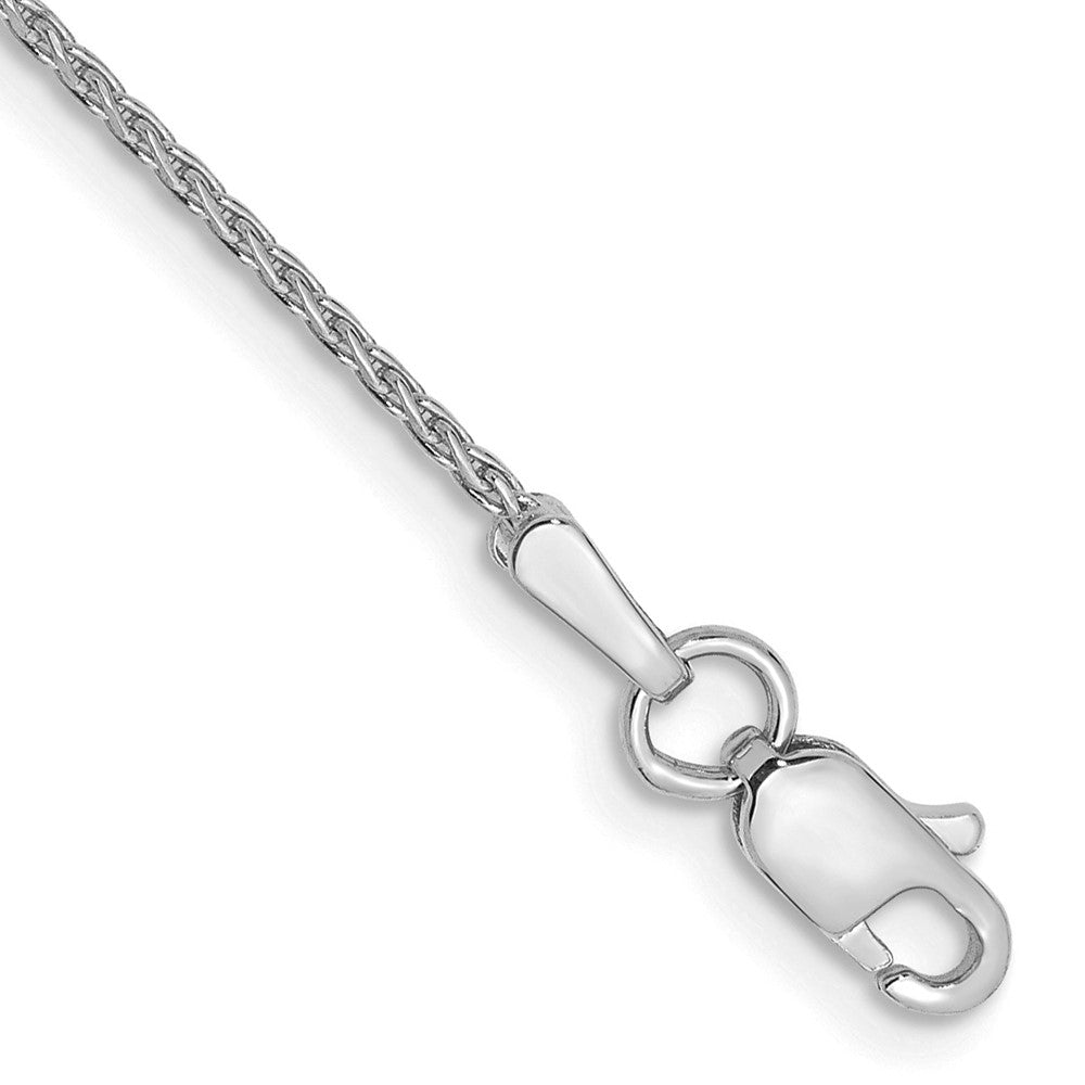 14K Weißgold 1mm Diamantiert Parisian Weizen mit Karabinerverschluss Kette Fußkettchen