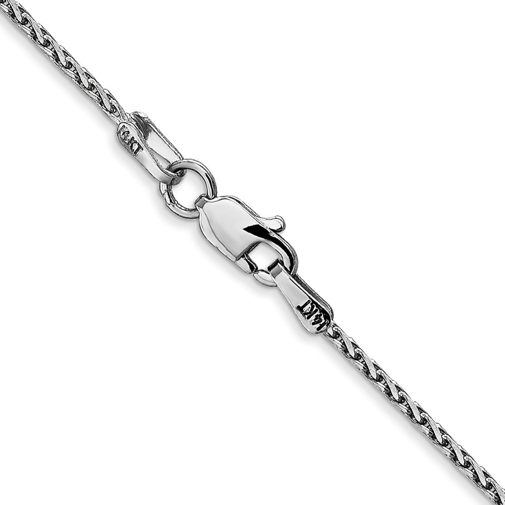 14K Weißgold 1.5mm Diamantiert Parisian Weizen mit Karabinerverschluss Halskette