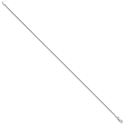 14K Weißgold 1.5mm Diamantiert Parisian Weizen mit Karabinerverschluss Kette Fußkettchen