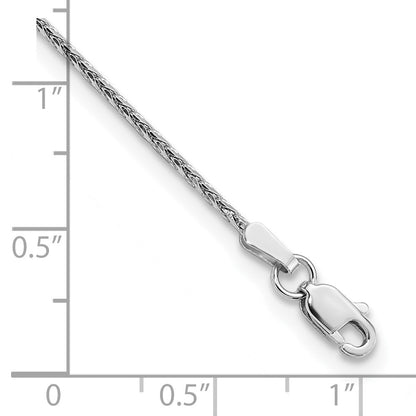 14K Weißgold 1.5mm Diamantiert Parisian Weizen mit Karabinerverschluss Kette Fußkettchen