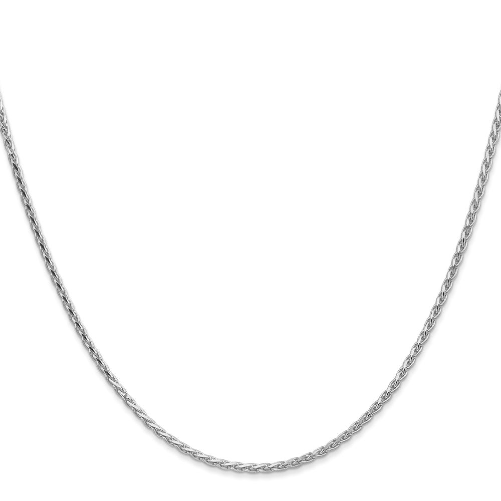 14K Weißgold 1.9mm Diamantiert Parisian Weizen mit Karabinerverschluss Halskette