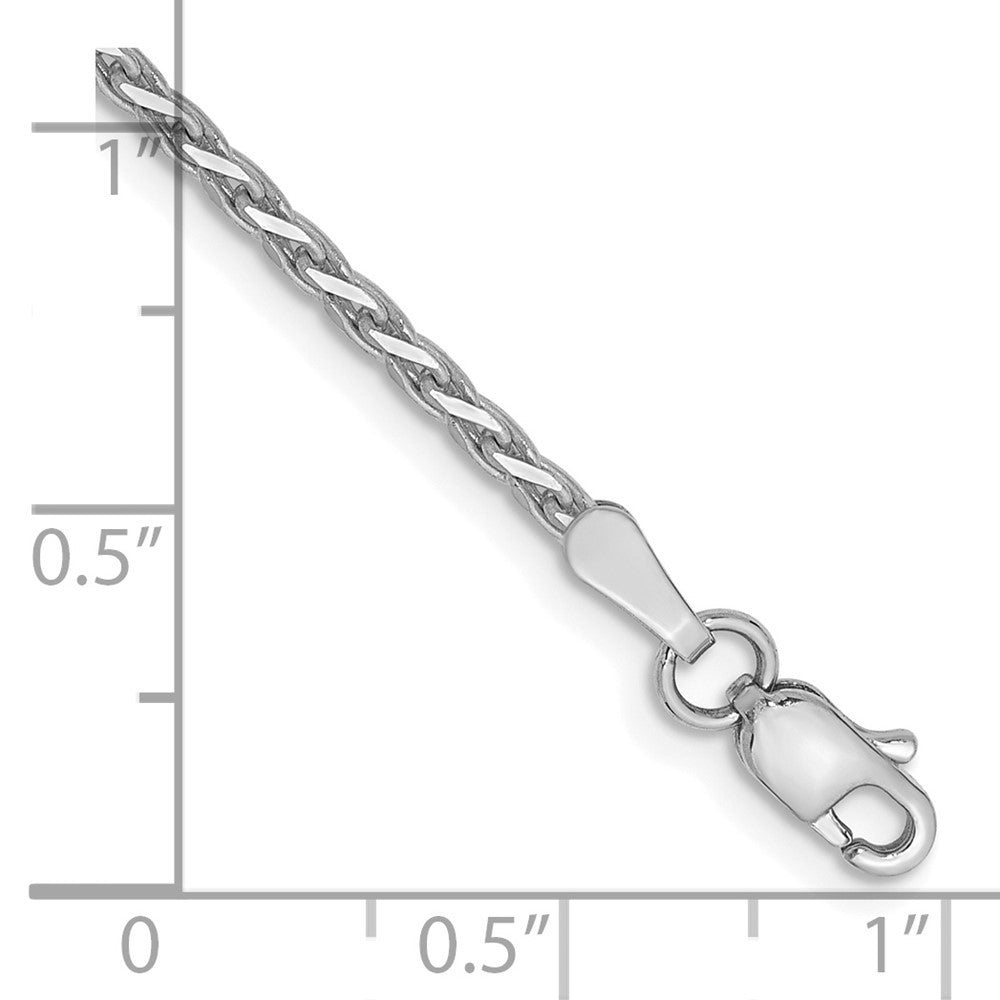 14K Weißgold 1.9mm Diamantiert Parisian Weizen mit Karabinerverschluss Gliederarmband