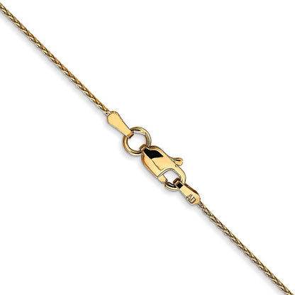 14K Gelbgold.8mm Diamantiert Parisian Weizen mit Karabinerverschluss Halskette