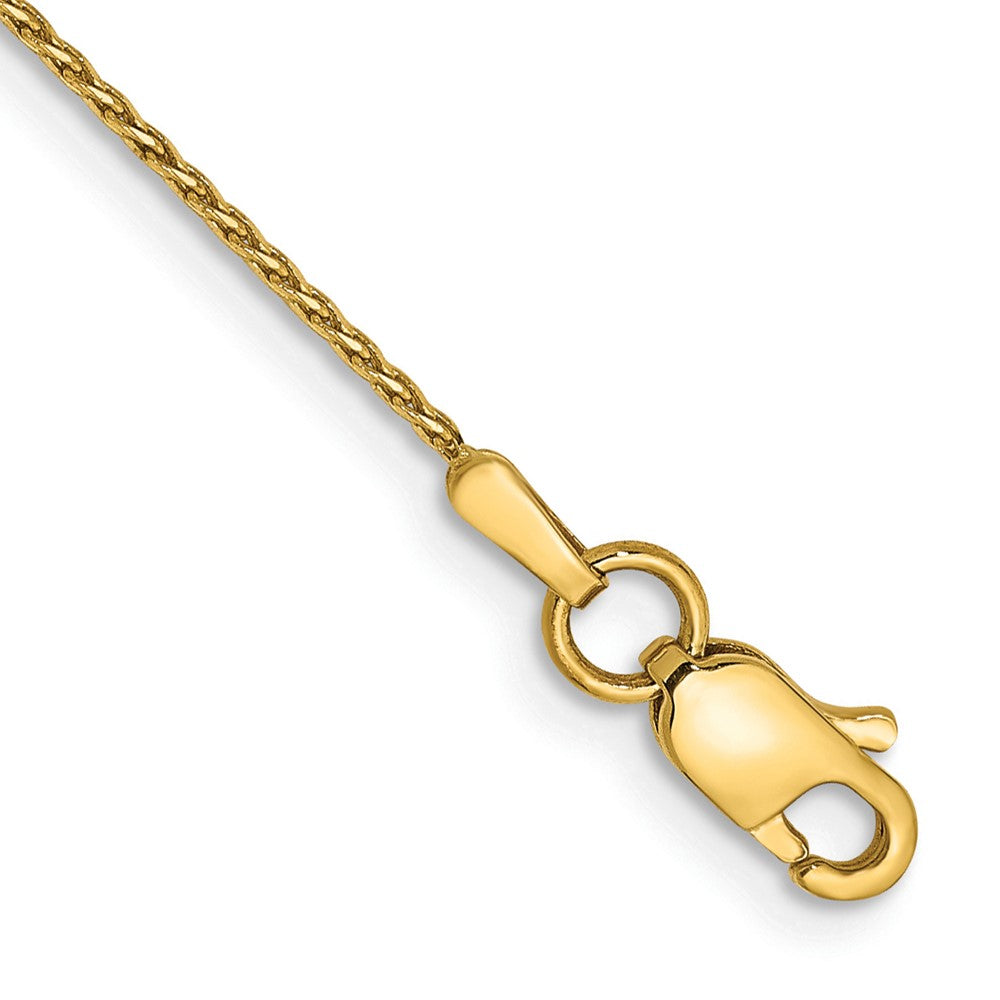 14K Gelbgold.8mm Diamantiert Parisian Weizen mit Karabinerverschluss Armband