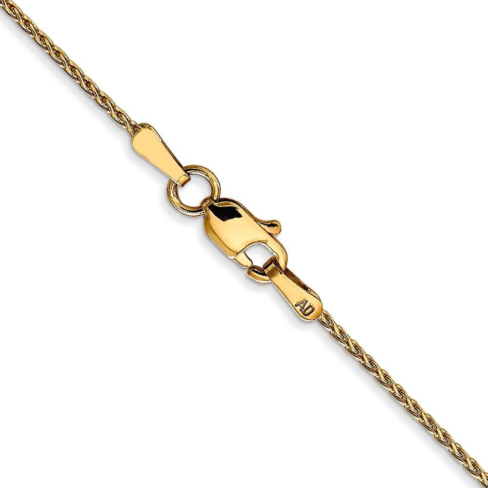 14K Gelbgold 1mm Diamantiert Parisian Weizen mit Karabinerverschluss Halskette