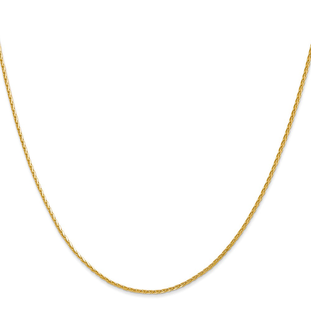 14K Gelbgold 1.5mm Diamantiert Parisian Weizen mit Karabinerverschluss Halskette