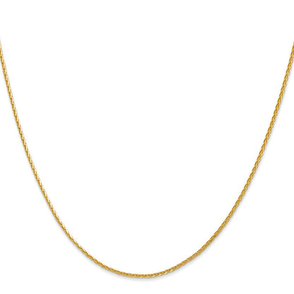 14K Gelbgold 1.5mm Diamantiert Parisian Weizen mit Karabinerverschluss Halskette