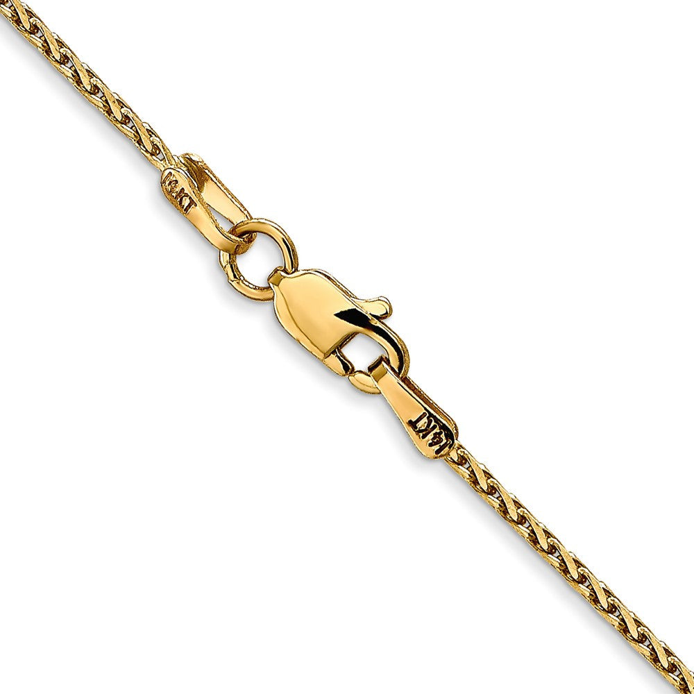 14K Gelbgold 1.5mm Diamantiert Parisian Weizen mit Karabinerverschluss Halskette