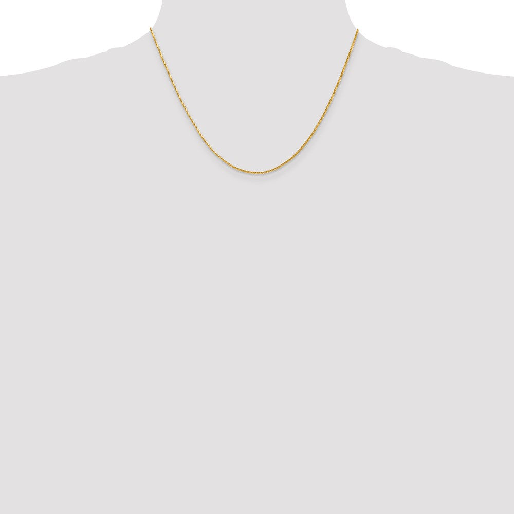 14K Gelbgold 1.5mm Diamantiert Parisian Weizen mit Karabinerverschluss Halskette