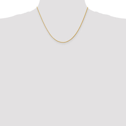 14K Gelbgold 1.5mm Diamantiert Parisian Weizen mit Karabinerverschluss Halskette