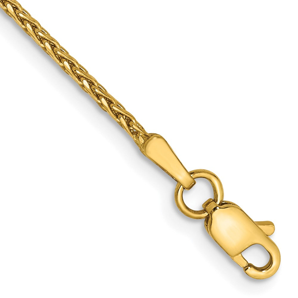 14K Gelbgold 1.5mm Diamantiert Parisian Weizen mit Karabinerverschluss Gliederarmband