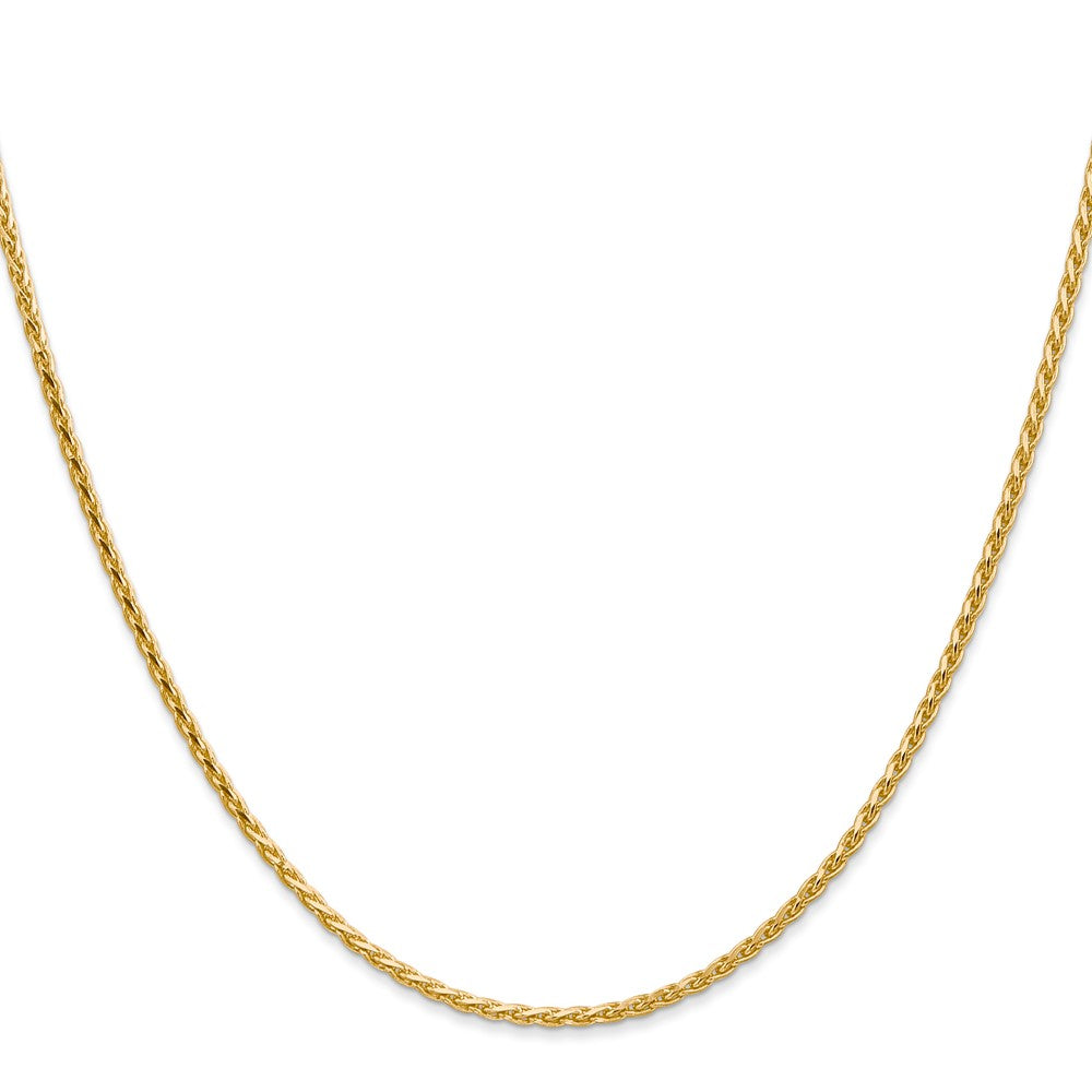 14K Gelbgold 1.9mm Diamantiert Parisian Weizen mit Karabinerverschluss Halskette