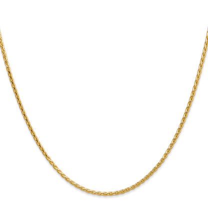 14K Gelbgold 1.9mm Diamantiert Parisian Weizen mit Karabinerverschluss Halskette