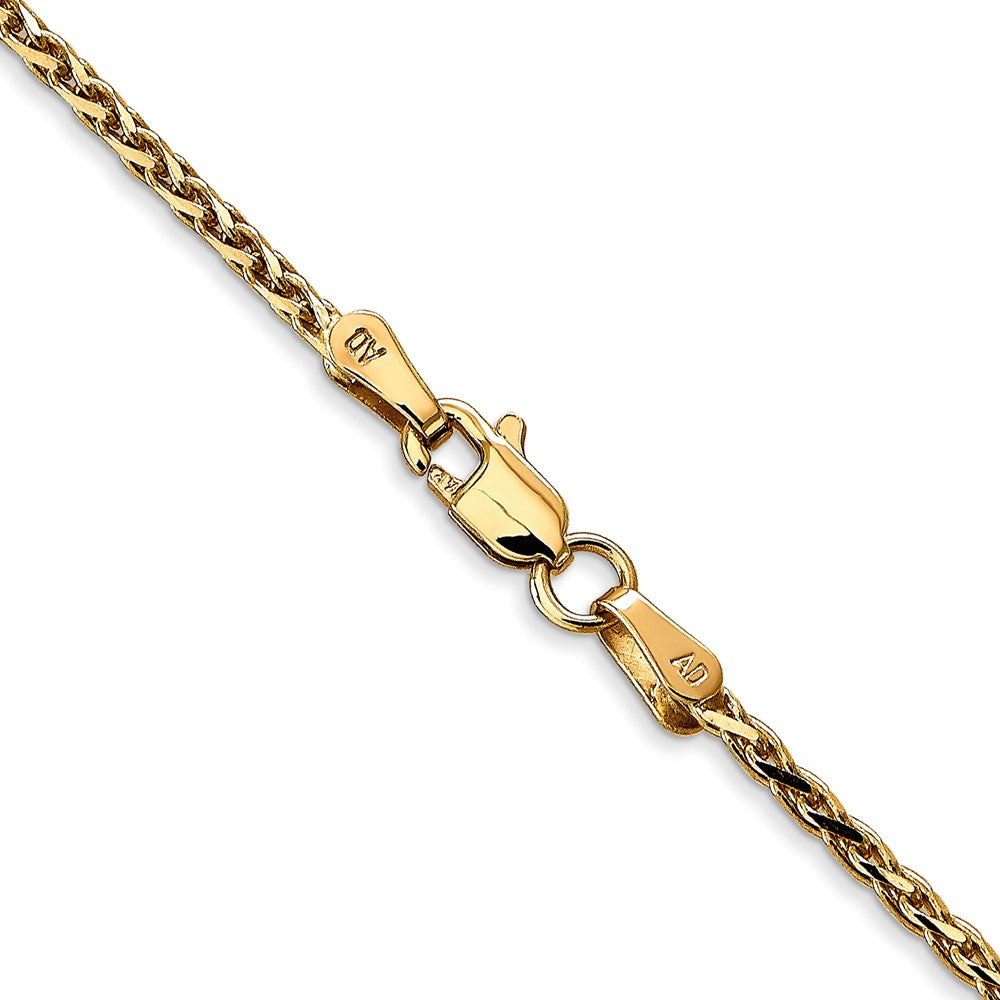 14K Gelbgold 1.9mm Diamantiert Parisian Weizen mit Karabinerverschluss Halskette