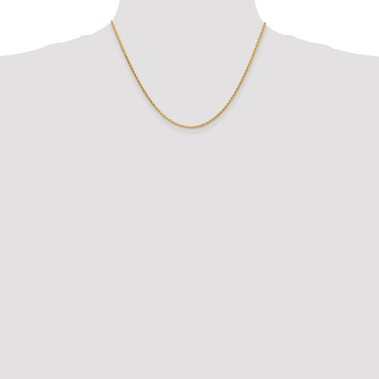 14K Gelbgold 1.9mm Diamantiert Parisian Weizen mit Karabinerverschluss Halskette