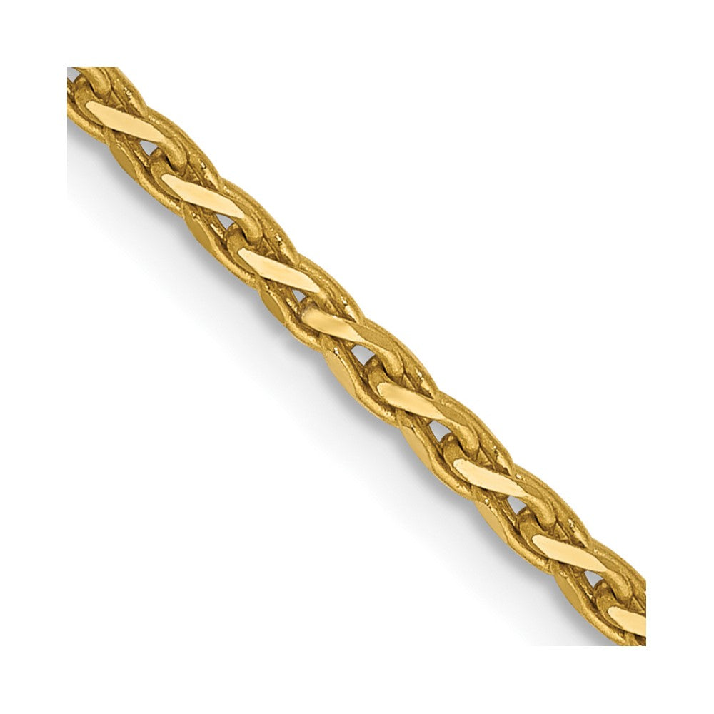 14K Gelbgold 1.9mm Diamantiert Parisian Weizen mit Karabinerverschluss Halskette