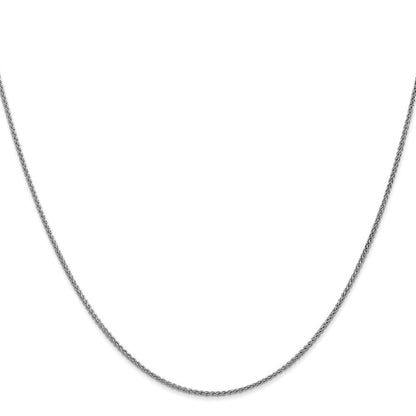 14K Weißgold 1.25mm Ährenkette mit Karabinerverschluss Halskette