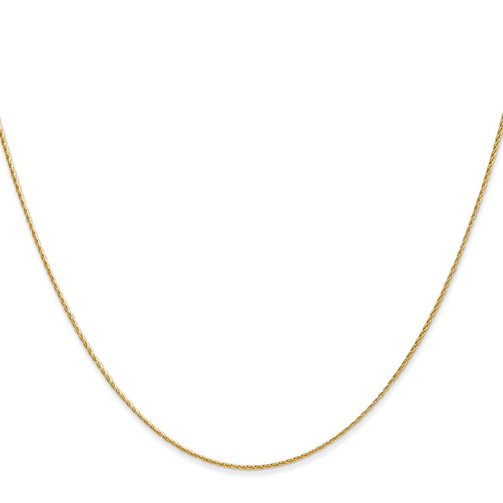14K Gelbgold.7mm Rund Parisian Weizen mit Karabinerverschluss Halskette