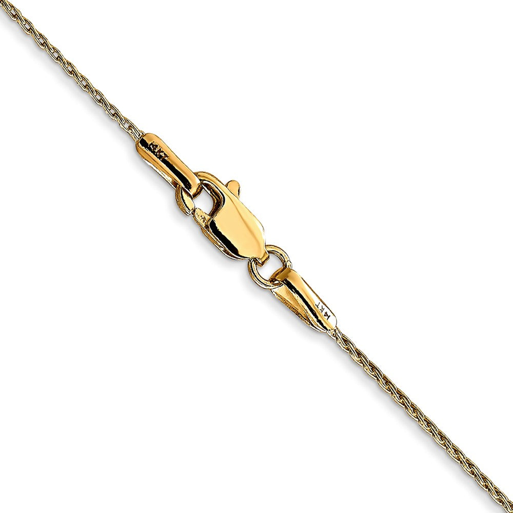 14K Gelbgold.7mm Rund Parisian Weizen mit Karabinerverschluss Halskette