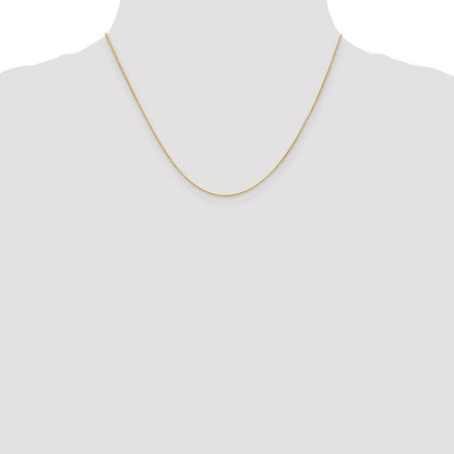 14K Gelbgold.7mm Rund Parisian Weizen mit Karabinerverschluss Halskette
