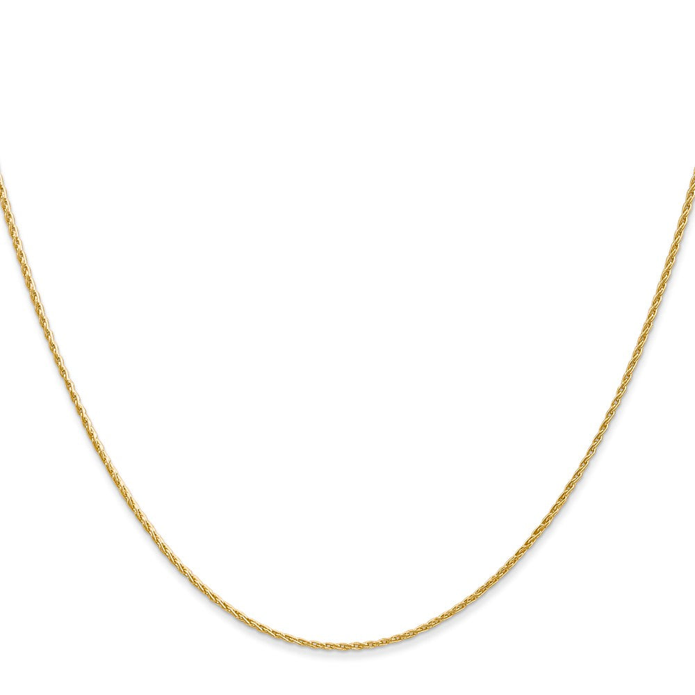 14K Gelbgold 1mm Rund Parisian Weizen mit Karabinerverschluss Halskette