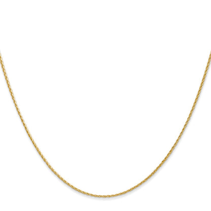 14K Gelbgold 1mm Rund Parisian Weizen mit Karabinerverschluss Halskette
