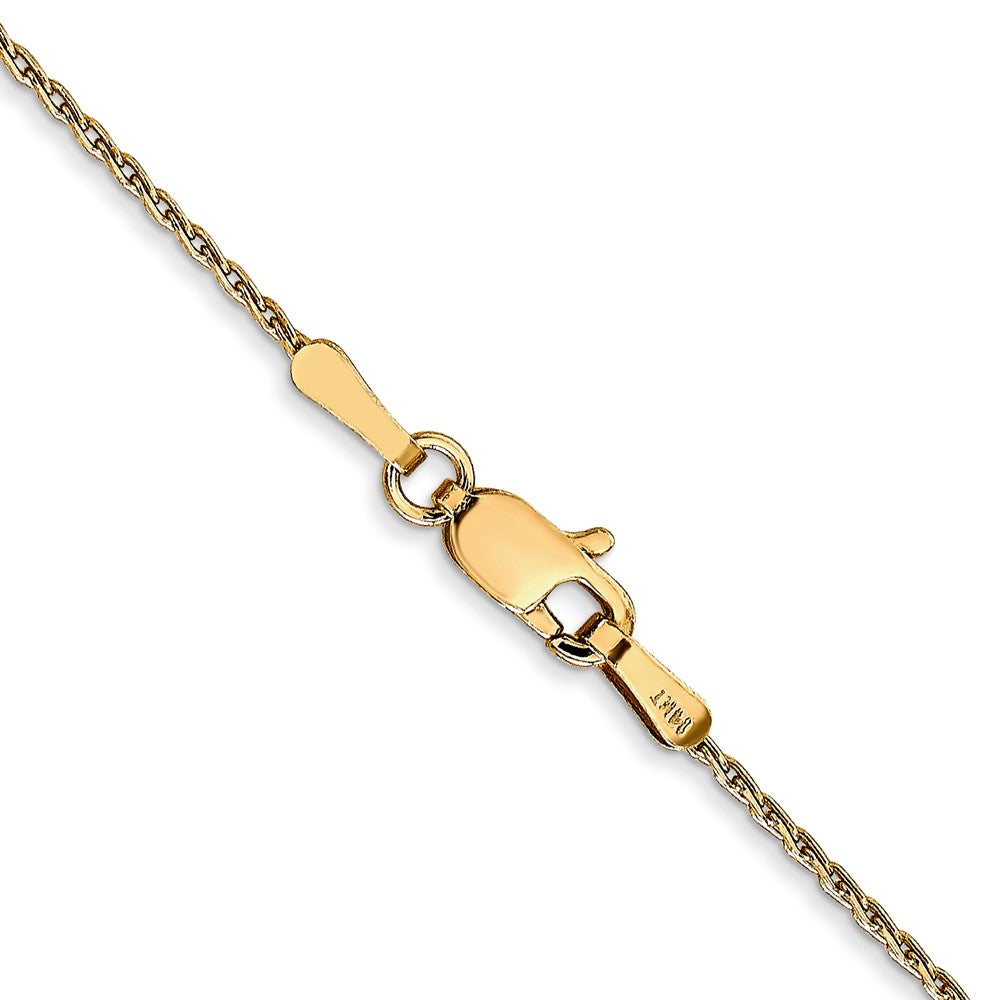 14K Gelbgold 1mm Rund Parisian Weizen mit Karabinerverschluss Halskette