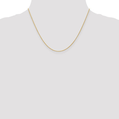 14K Gelbgold 1mm Rund Parisian Weizen mit Karabinerverschluss Halskette
